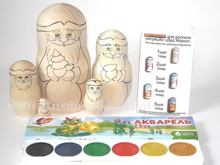 Matroesjka &#039;Colour Doll - Kerstman&#039;, 5-delig