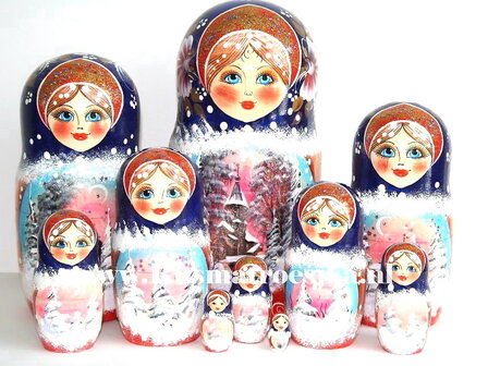 Matroesjka 'Russische winter', 10-delig