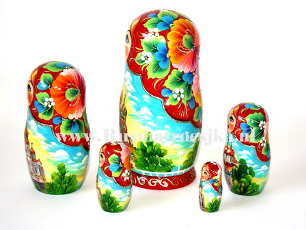Matroesjka 'Moskou panorama', 5-delig 