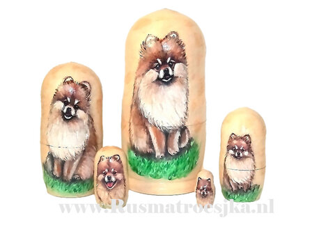 Matroesjka &#039;Pomeranian&#039;, 5-delig