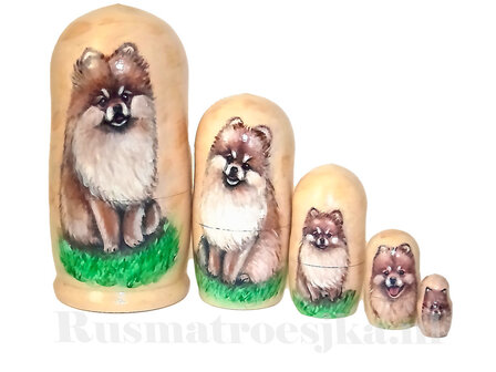 Matroesjka &#039;Pomeranian&#039;, 5-delig