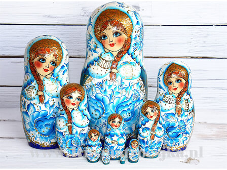 UITVERKOCHT Matroesjka 'Delfts blauw', 10-delig