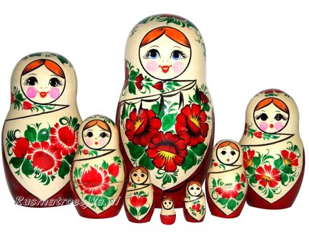 UITVERKOCHT Traditionele Matroesjka &#039;Sudarushka&#039;, 8-delig
