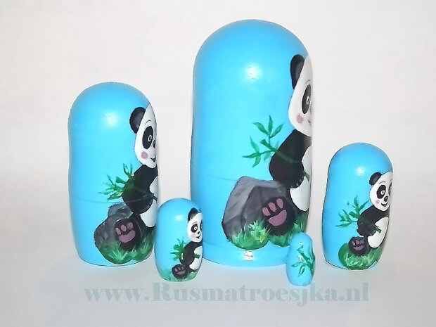 Matroesjka 'Panda', 5-delig