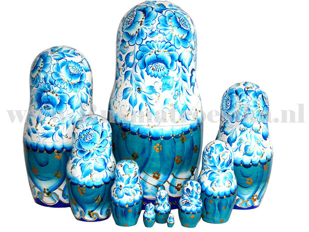 UITVERKOCHT Matroesjka 'Delfts blauw', 10-delig