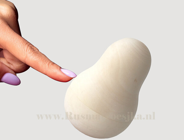 UITVERKOCHT Blanco tuimelaar met geluid, 14 cm