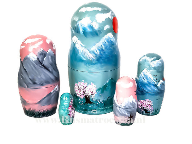 Matroesjka 'Japans Landschap', 5-delig