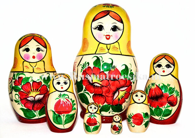 UITVERKOCHT Traditionele Matroesjka 'Rossiyanka', 7-delig