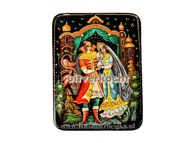 Lakdoosje stijl Palekh 10*12,5 cm