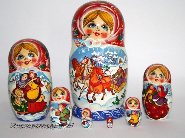 Matroesjka 'Winterfeest', 7-delig