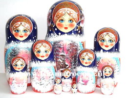 Matroesjka 'Russische winter', 10-delig