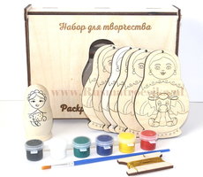 Creatieve schilderset 'Matroesjka's' in doos 21x16 cm