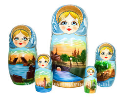 Matroesjka 'Sint-Petersburg', 5-delig 
