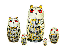 Matroesjka 'Uil', 5-delig 