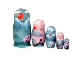Matroesjka 'Japans Landschap', 5-delig