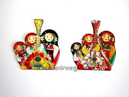 Magneet '3 Matroesjka's met balalaika'