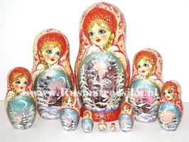 Matroesjka 'Sneeuw', 10-delig